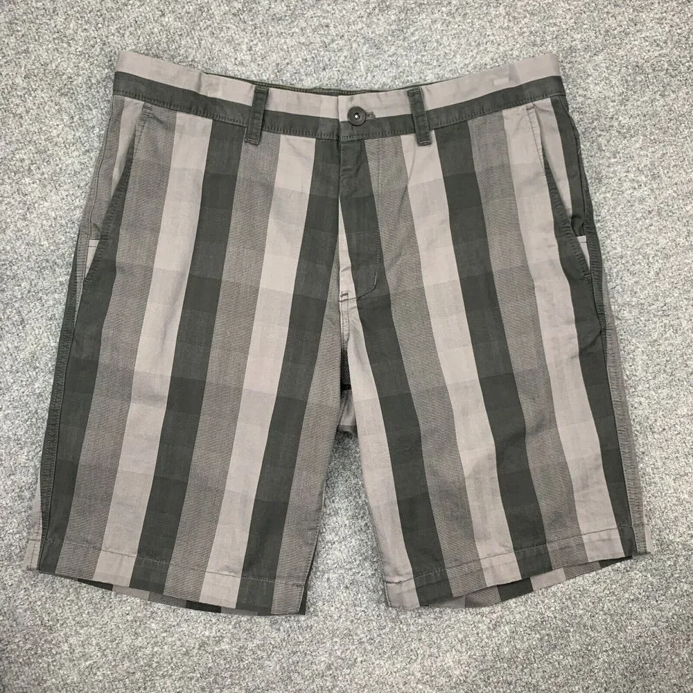 The North Face Narrows Short Mens 34 Gray Striped Stretch Cotton Belt Loops